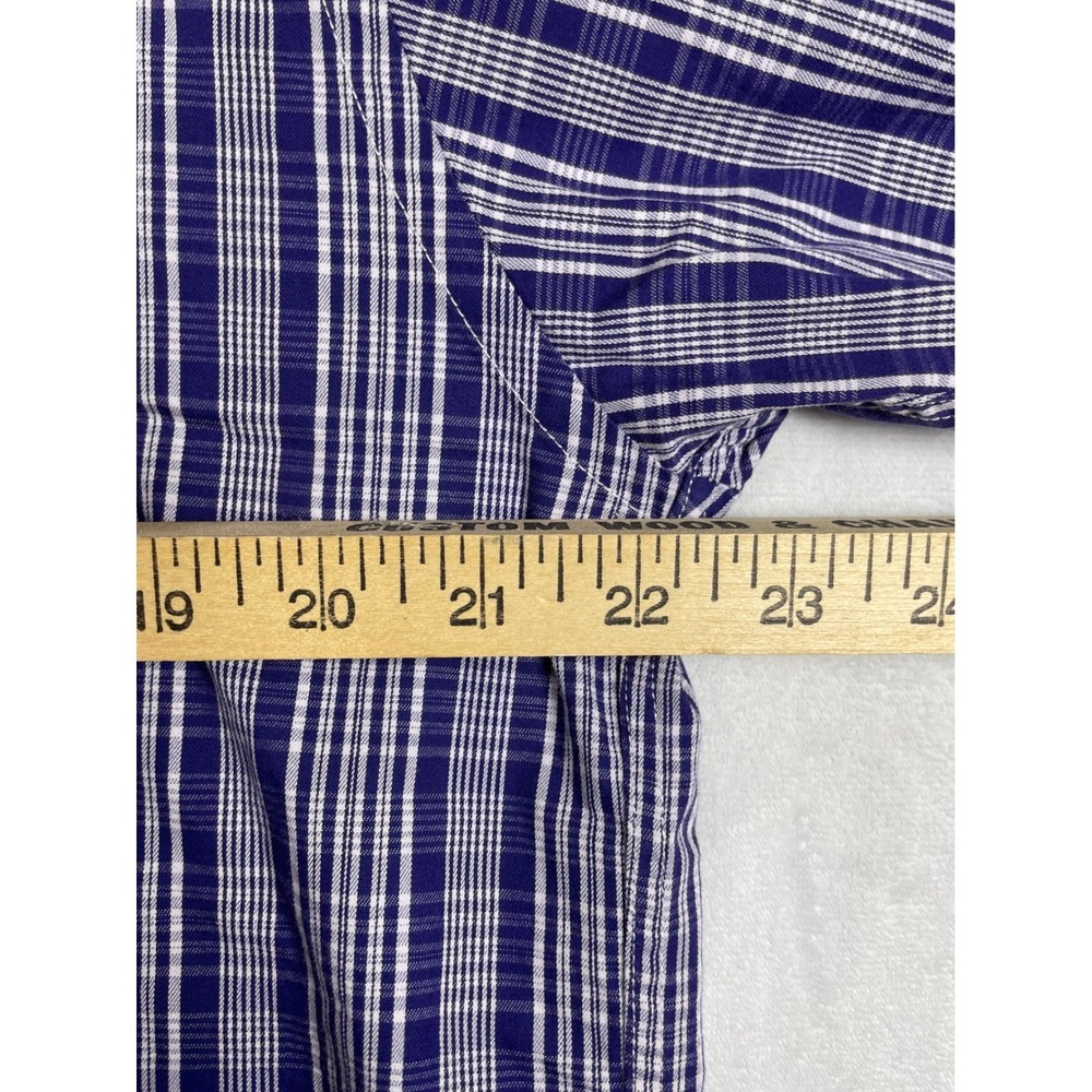 michael kors mens 100% cotton plaid button down 16 32/33 preppy old money - Picture 5 of 9